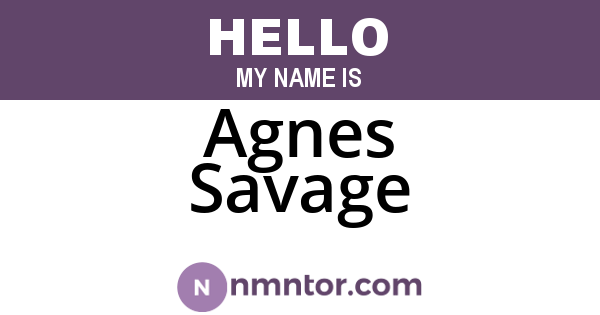 Agnes Savage