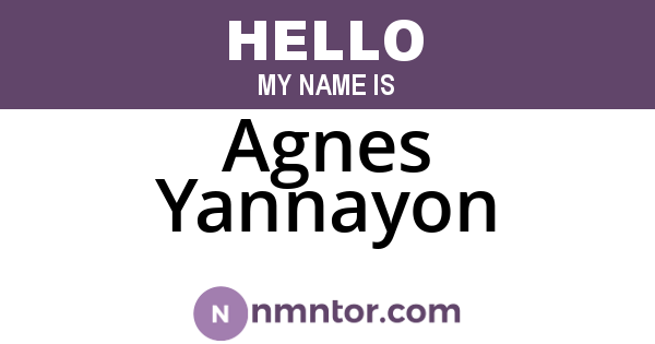 Agnes Yannayon