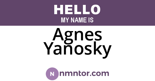 Agnes Yanosky