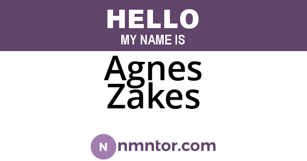 Agnes Zakes