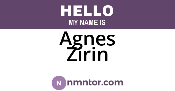 Agnes Zirin