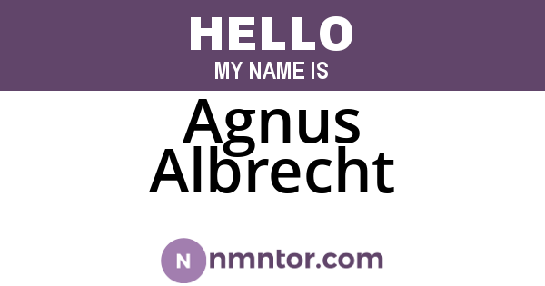 Agnus Albrecht