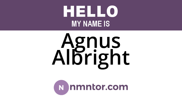 Agnus Albright