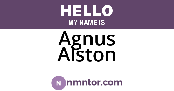 Agnus Alston