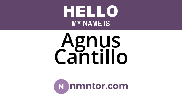 Agnus Cantillo