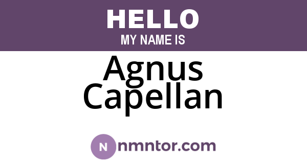 Agnus Capellan