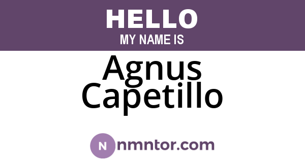 Agnus Capetillo