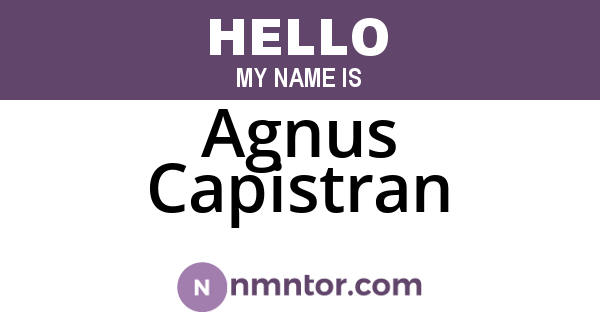 Agnus Capistran