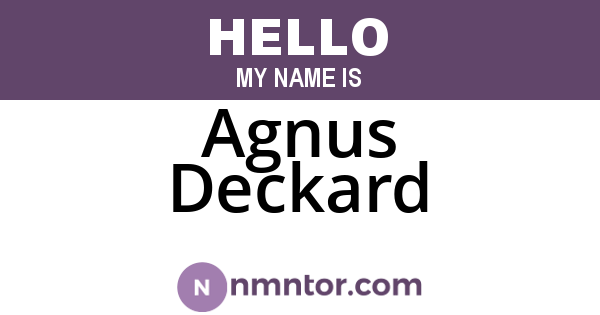 Agnus Deckard