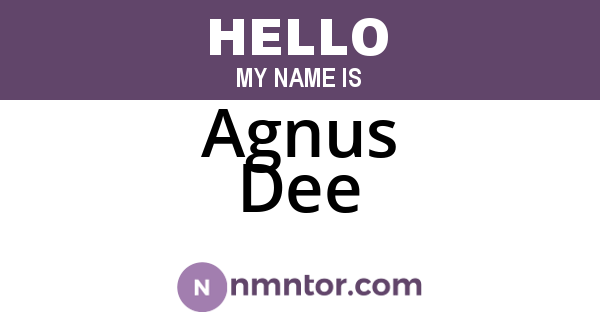 Agnus Dee