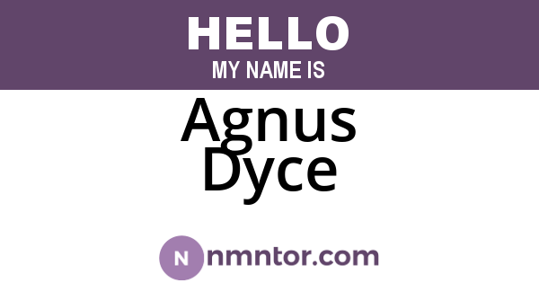 Agnus Dyce