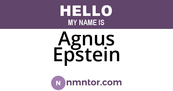 Agnus Epstein