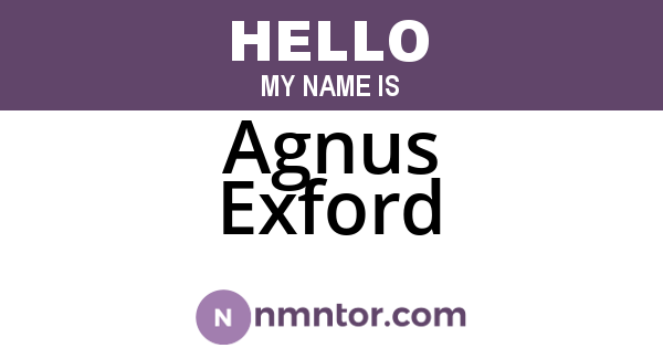 Agnus Exford