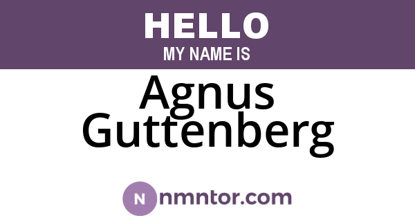 Agnus Guttenberg