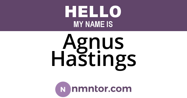 Agnus Hastings