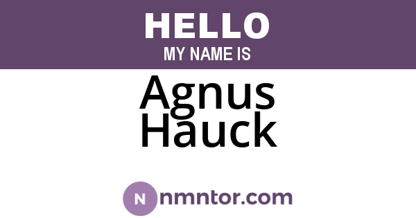Agnus Hauck