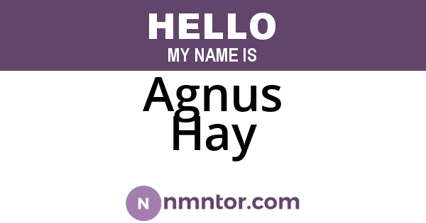 Agnus Hay