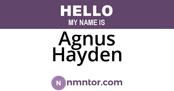 Agnus Hayden
