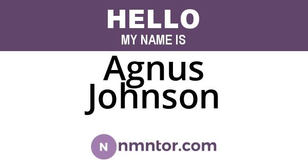 Agnus Johnson