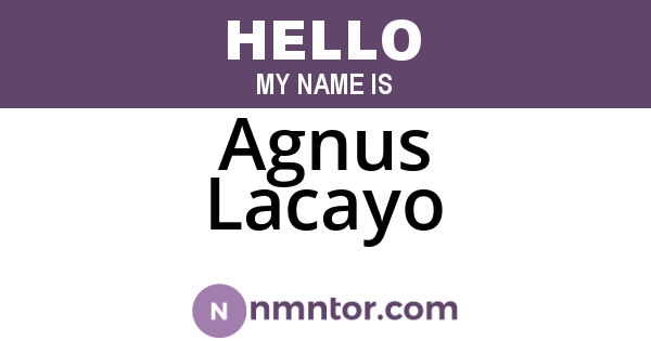 Agnus Lacayo