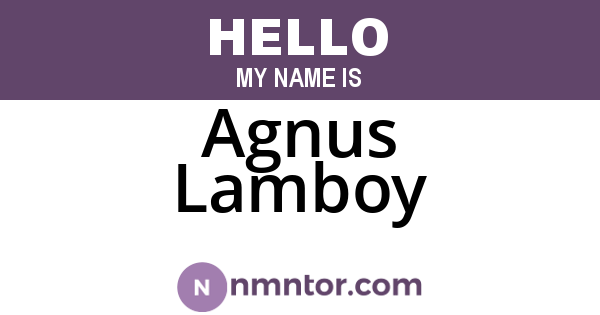 Agnus Lamboy