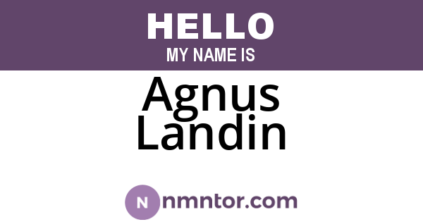 Agnus Landin