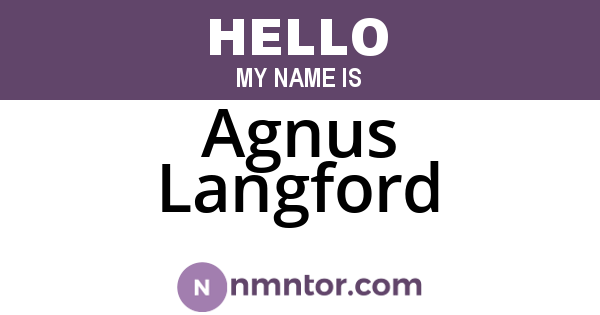 Agnus Langford