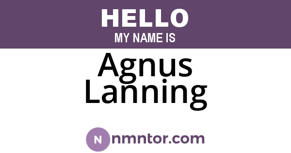 Agnus Lanning