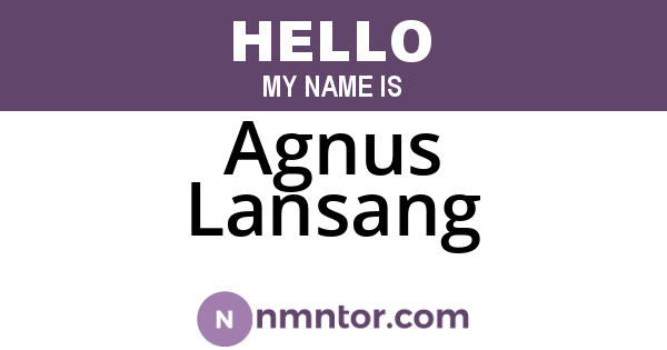 Agnus Lansang