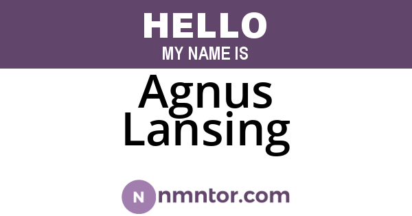 Agnus Lansing