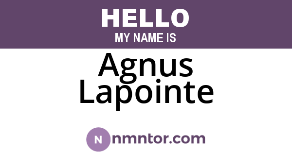 Agnus Lapointe