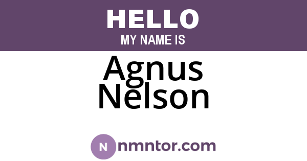 Agnus Nelson