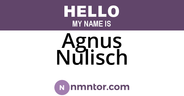 Agnus Nulisch