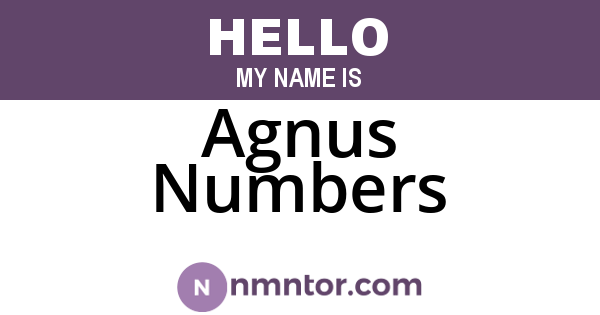 Agnus Numbers