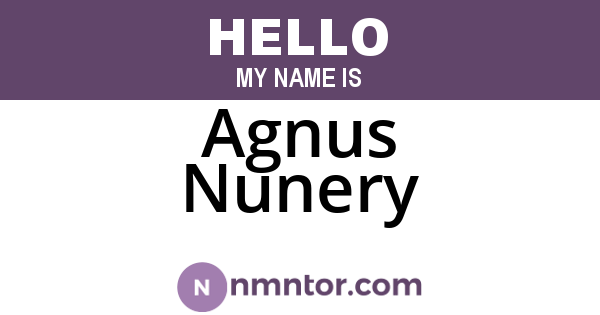 Agnus Nunery