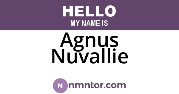 Agnus Nuvallie