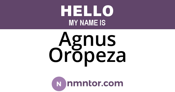 Agnus Oropeza