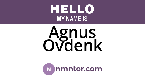 Agnus Ovdenk