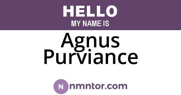Agnus Purviance