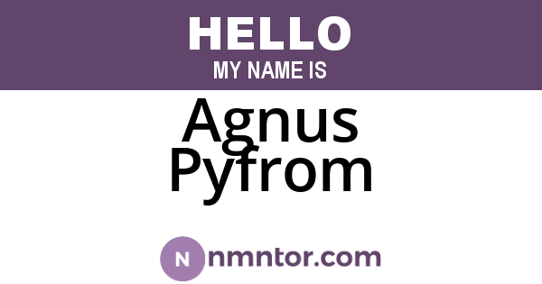 Agnus Pyfrom