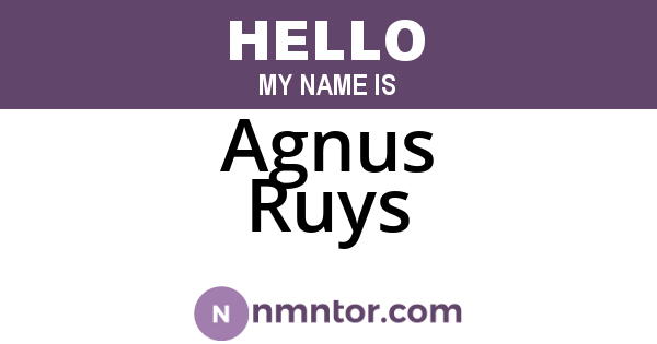 Agnus Ruys