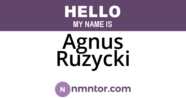 Agnus Ruzycki