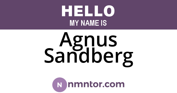 Agnus Sandberg