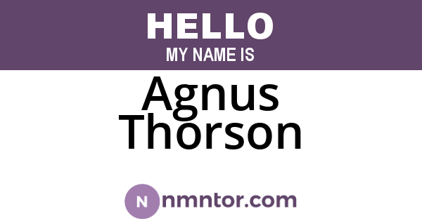 Agnus Thorson