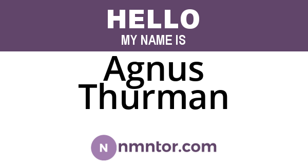 Agnus Thurman