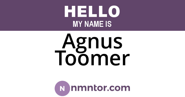 Agnus Toomer