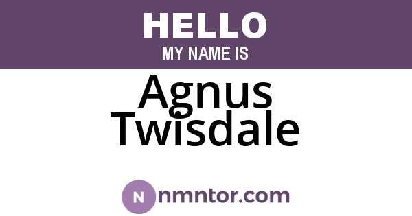 Agnus Twisdale