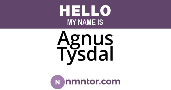 Agnus Tysdal