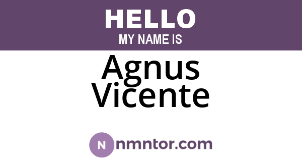 Agnus Vicente