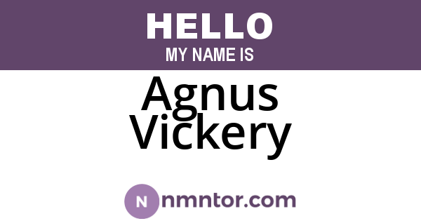 Agnus Vickery